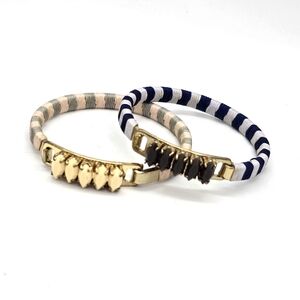 Set of 2 J.Crew Cuff Bracelets Marquise in gold tone.